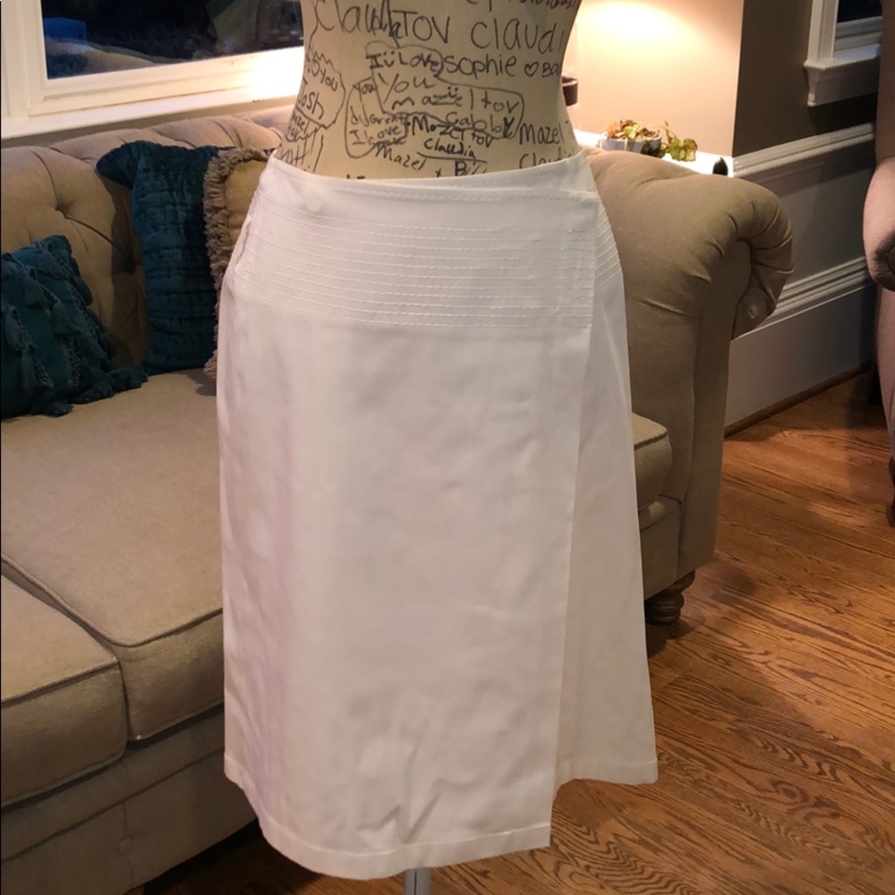 Max Mara white wrap skirt in size 6